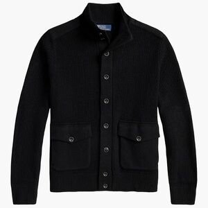 Men’s Polo Ralph Lauren Cardigan Wool Mock Turtleneck Cardigan Size L Luxury